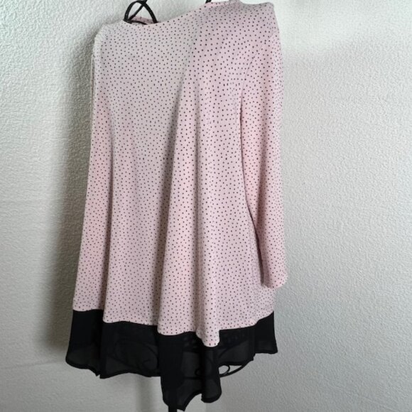 Adrianna Papell Womens Pink Blouse with Black Hearts Pattern Plus Size 2X - Picture 4 of 6